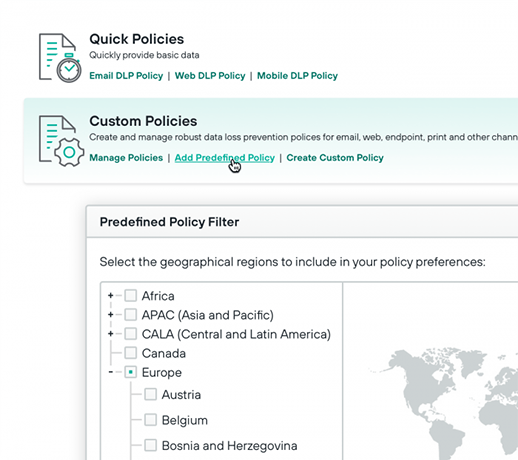 DLP Predefined Policies