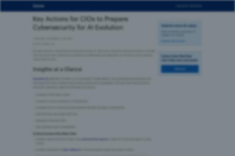 Gartner®: Key Actions for CIOs to Prepare Cybersecurity for AI Evolution