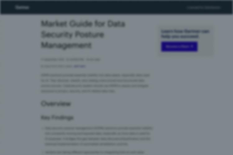 Gartner®: Market Guide for Data Security Posture Management